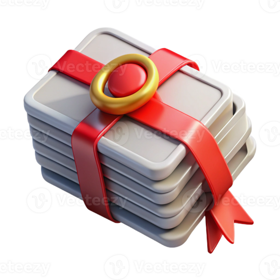 magnificent abstract Stack of Certificates with Red Ribbons Cutout detailed png