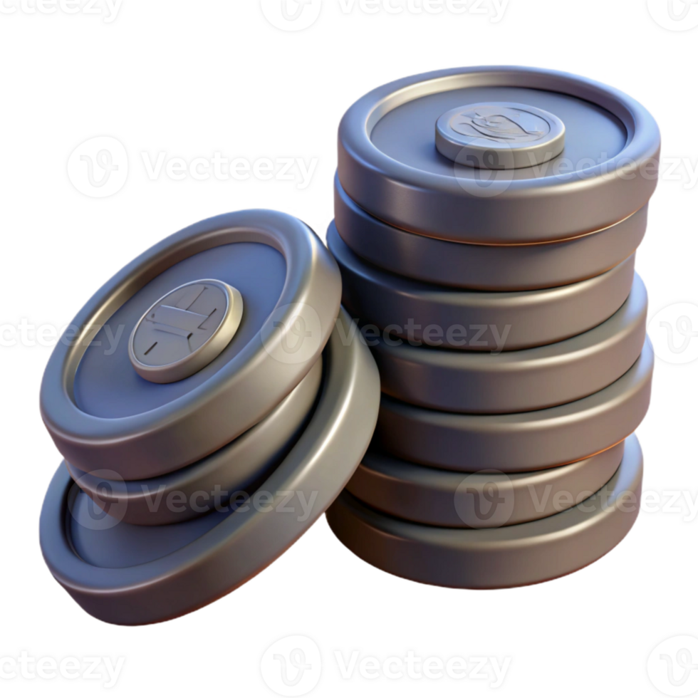 wonderful artistic Stack of Coins Angled View Cutout Element high quality png