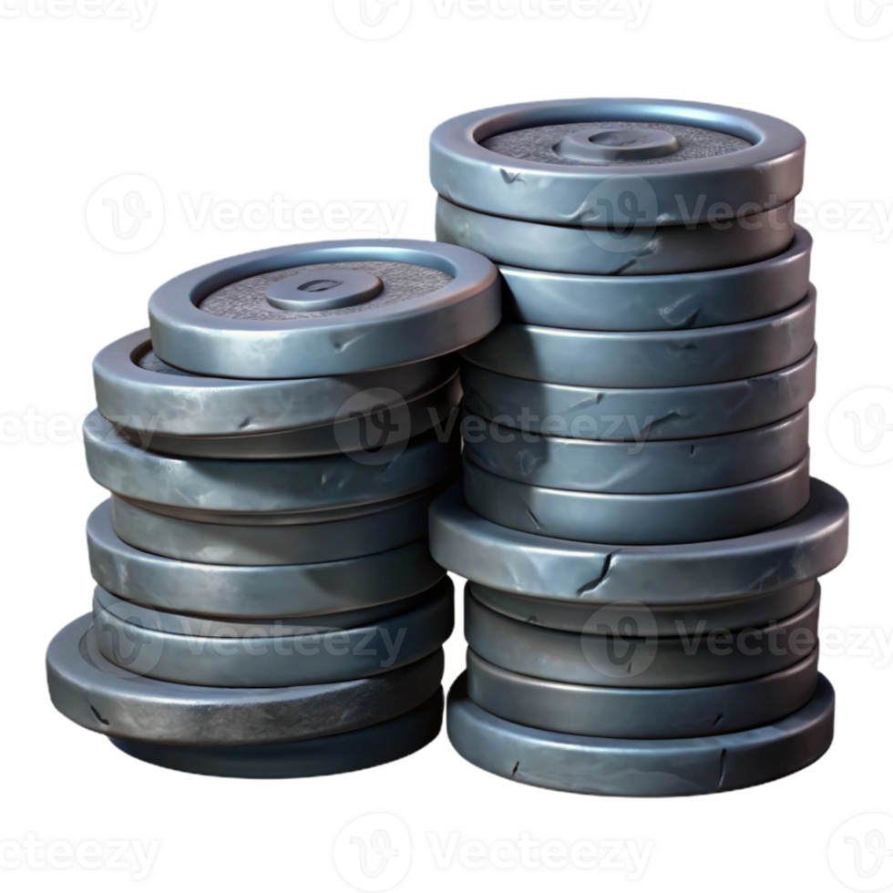 impressive artistic Stack of Coins Angled View Cutout Element high resolution png
