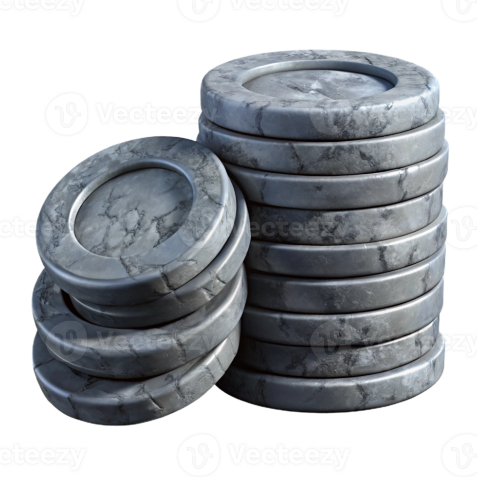 serene contemporary Stack of Coins Front View Cutout Element png