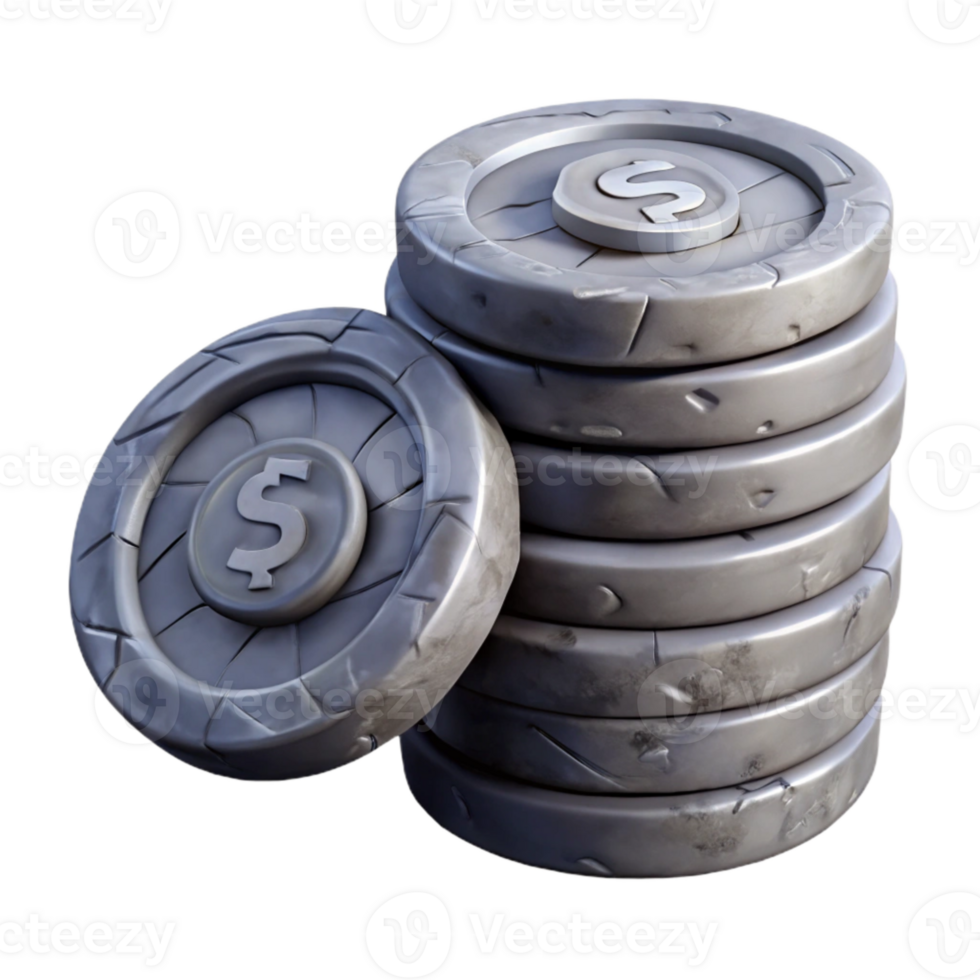 impressive vintage Stack of Coins Cutout detailed png