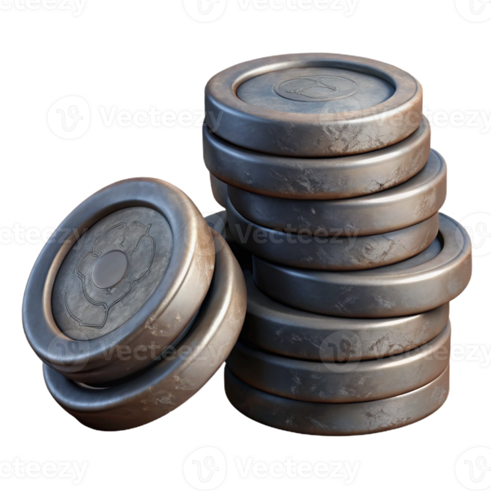 magnificent abstract Stack of Coins Side View Isolated Element premium png