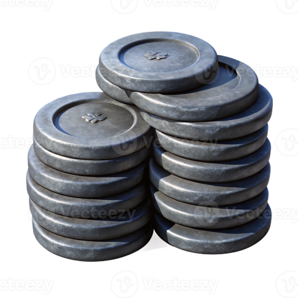 extraordinary artistic Stack of Coins Side View Isolated Element professional png