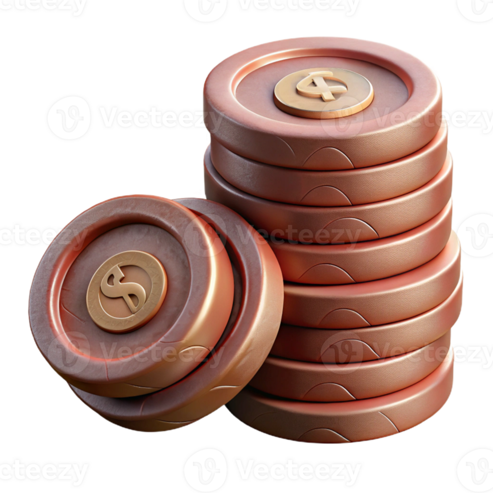 extraordinary modern Stack of Coins Side View Isolated Element high resolution png