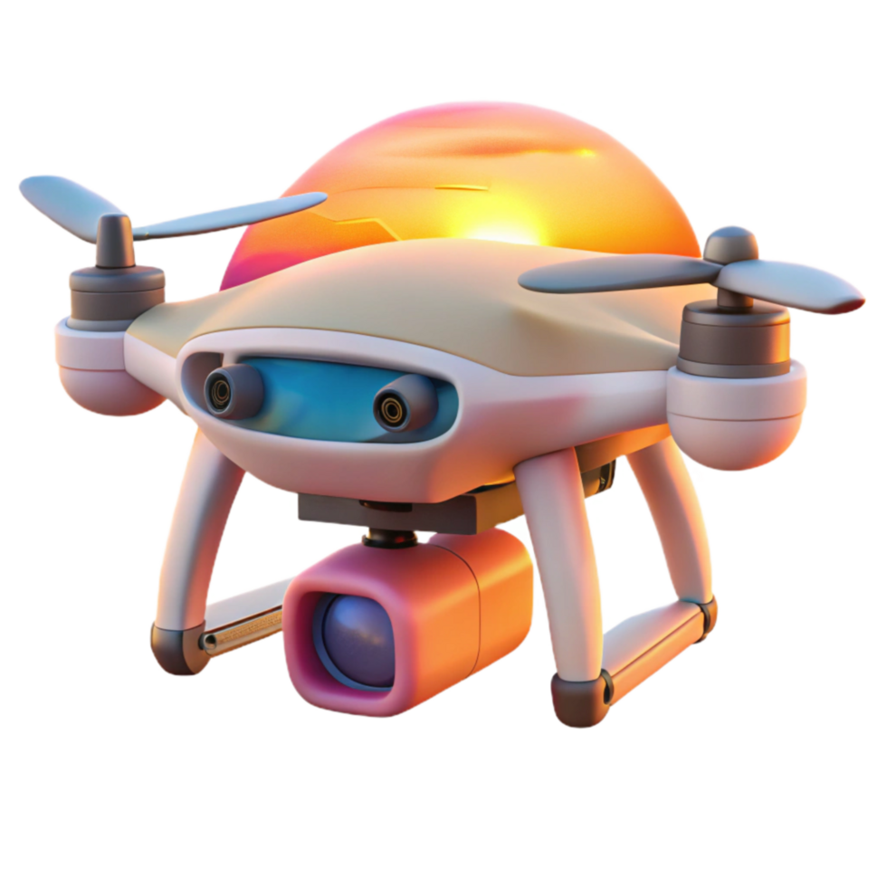 dramatic artistic Drone Capturing Sunset Footage Transparent Background detailed png