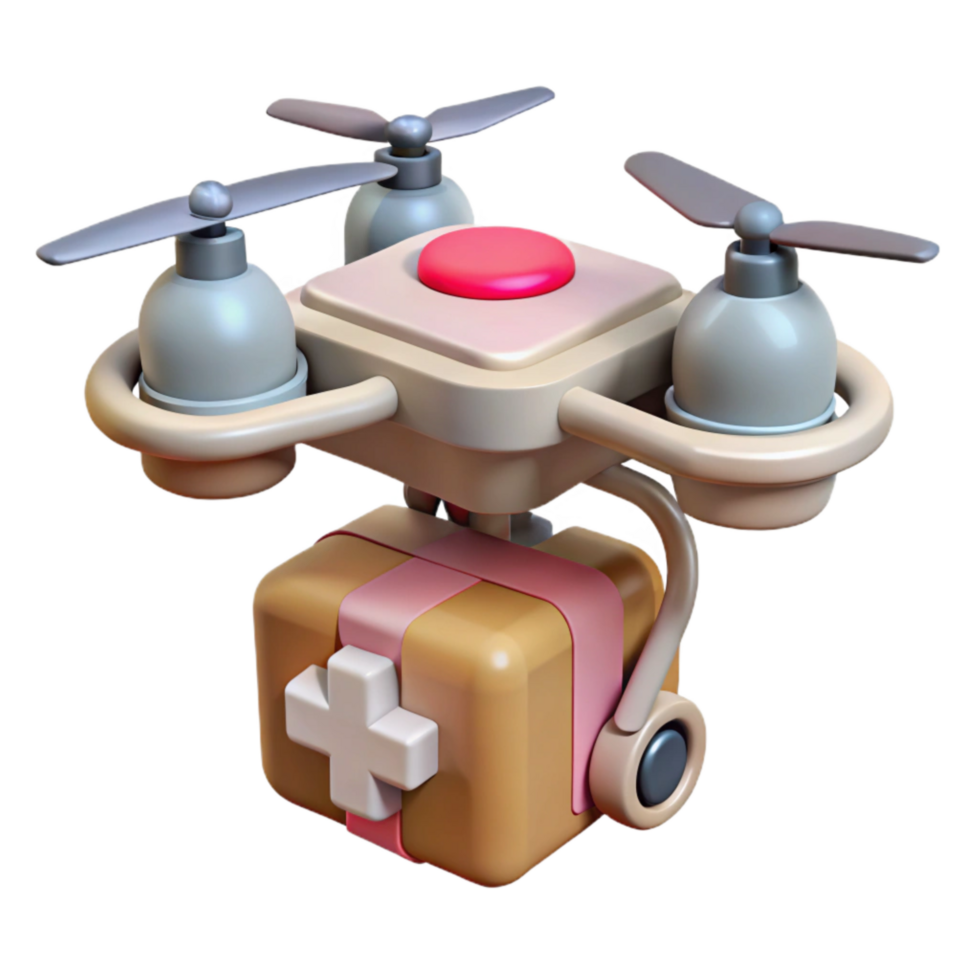 beautiful contemporary Drone Delivering Medical Supplies Isolated high quality png