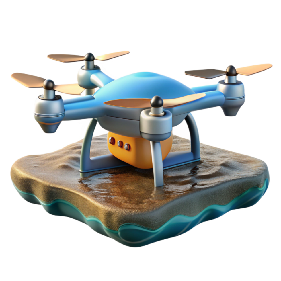 stunning traditional Drone Flying Over Water Isolated Element authentic png