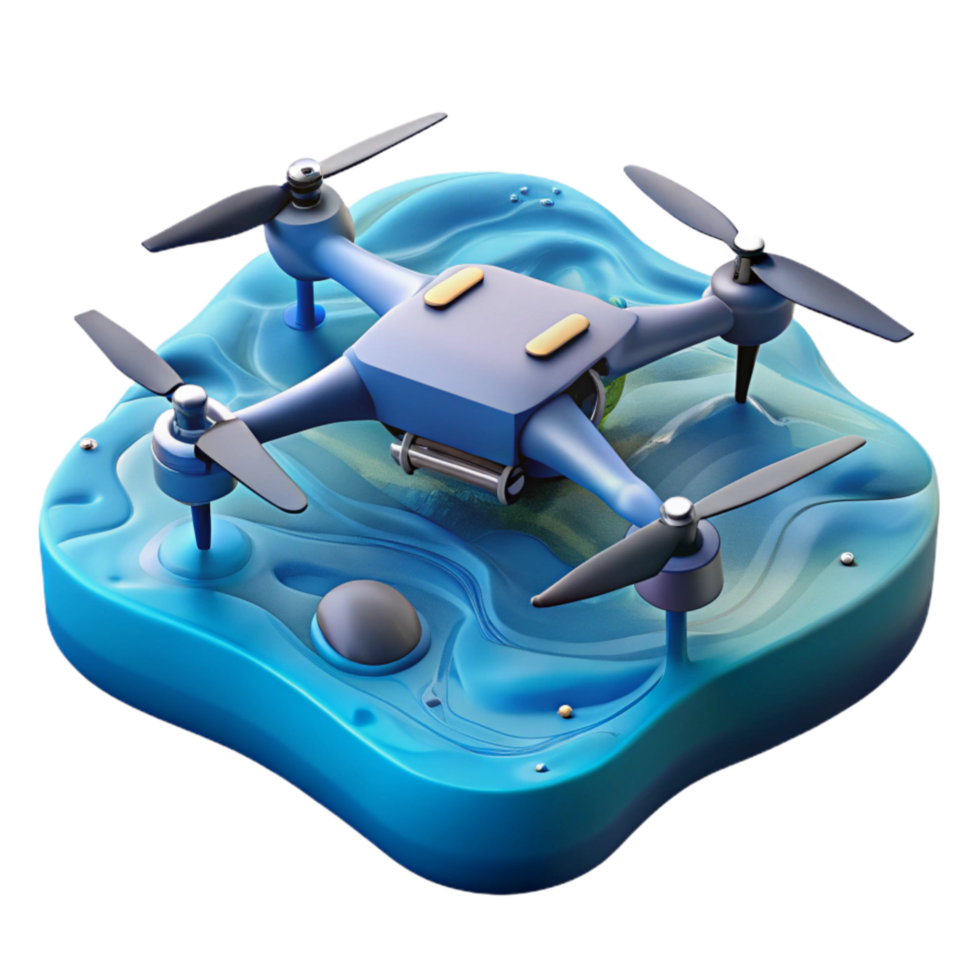 stunning modern Drone Hovering Over Water Surface Cutout exclusive png