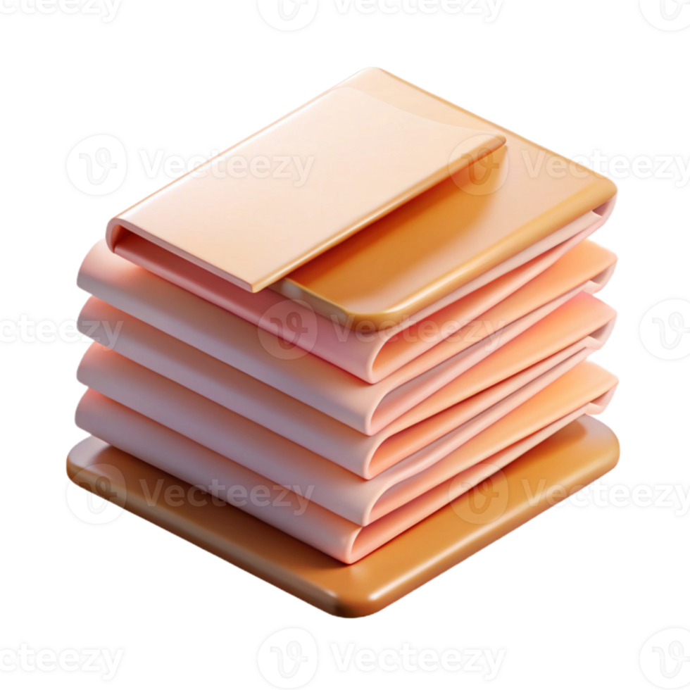 beautiful traditional Stack of Papers Side Angle Transparent high resolution png
