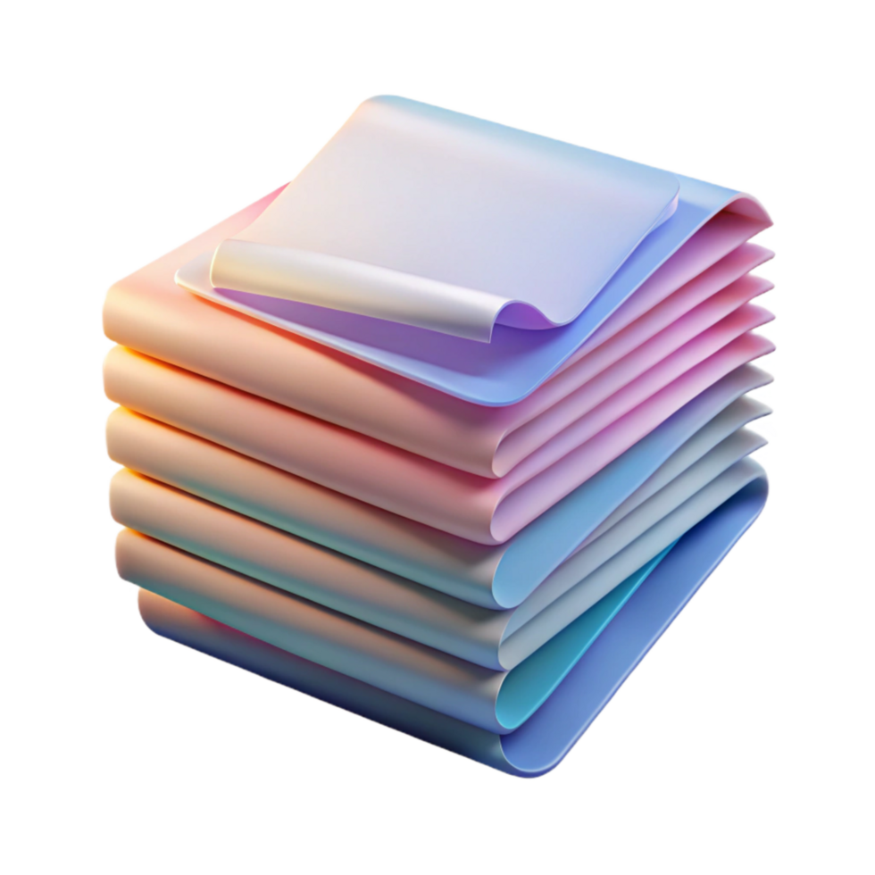 dramatic modern Stack of Papers Side Angle Transparent original png