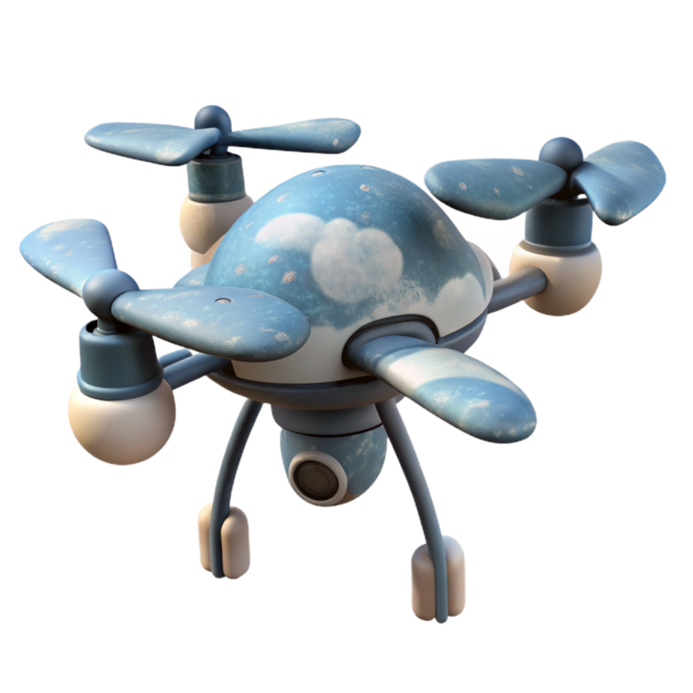 wonderful minimalist Drone in Cloudy Sky Isolated original png