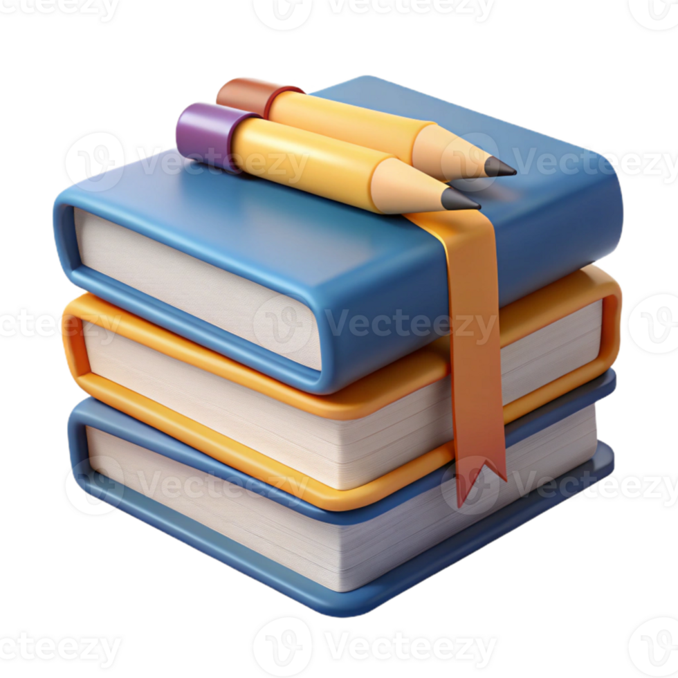 extraordinary vintage Stack of Textbooks with Highlighter Transparent Background high quality png