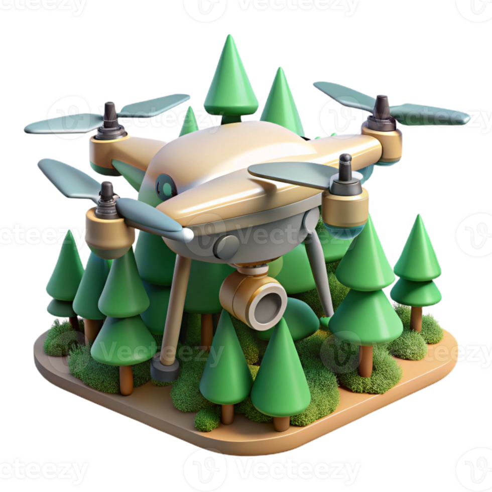 extraordinary contemporary Drone in Flight Over Green Fields Cutout genuine png