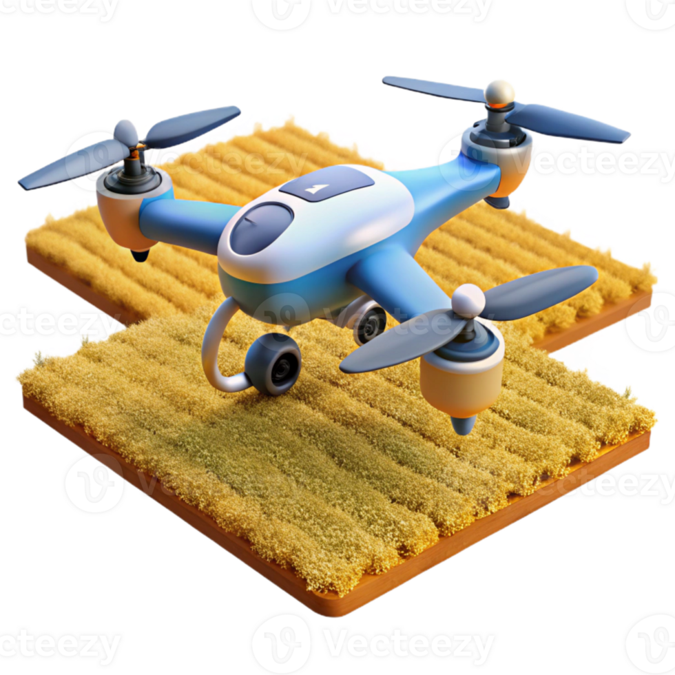impressive traditional Drone in Flight Over Green Fields Cutout png