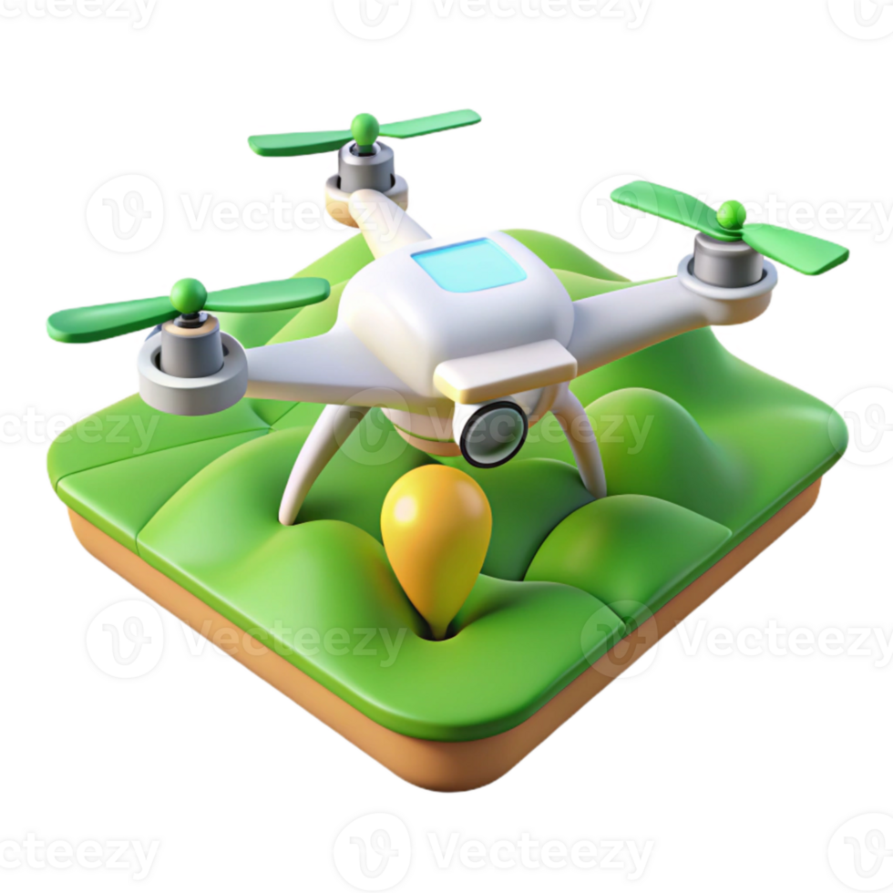 serene vintage Drone in Flight Over Green Fields Cutout genuine png