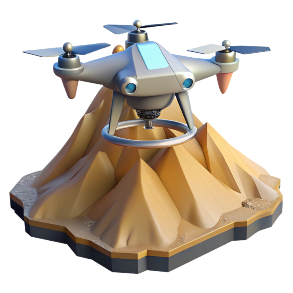 vibrant creative Drone in Flight Over Green Fields Cutout authentic png