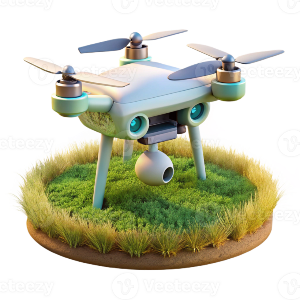 stunning creative Drone in Flight Over Green Fields Cutout premium png