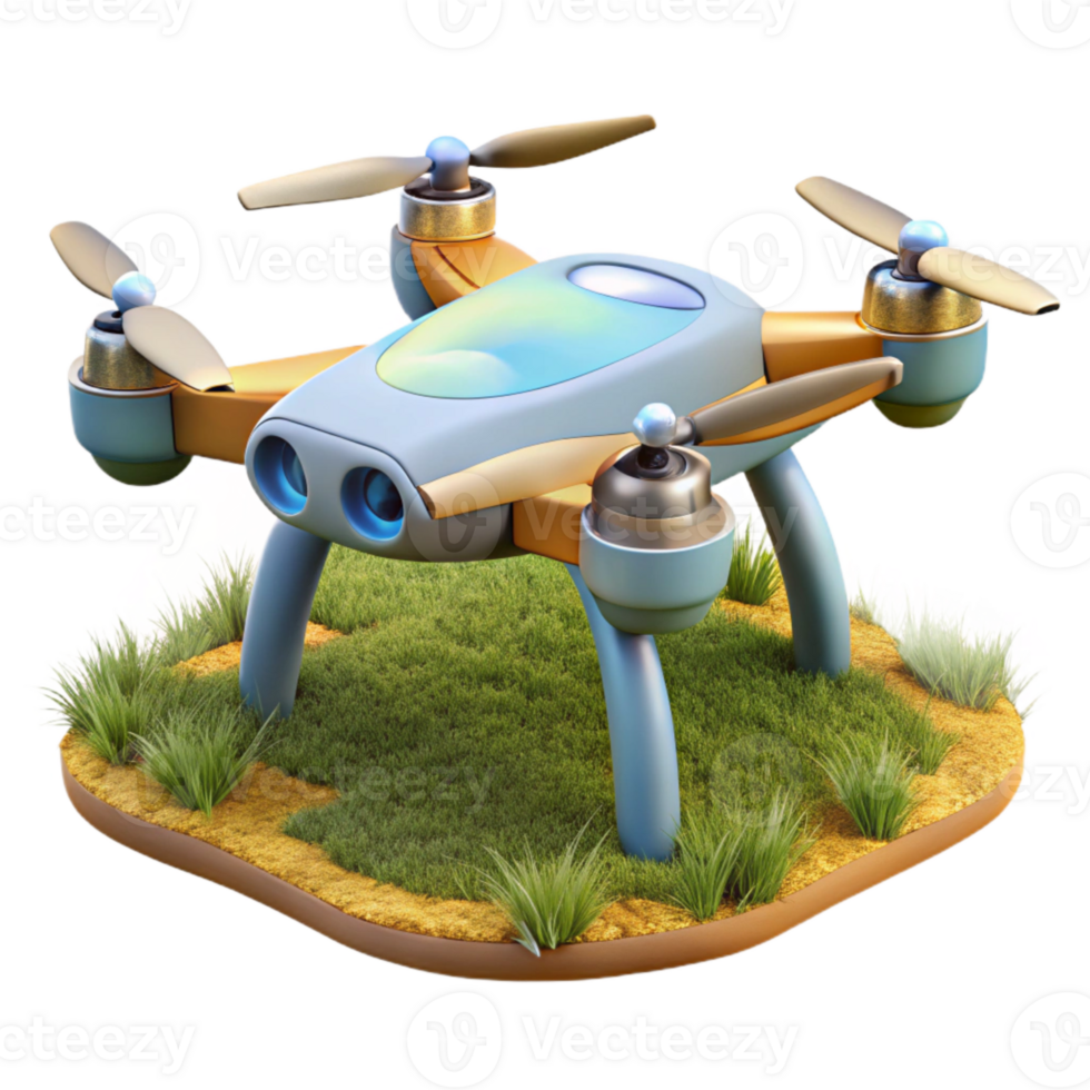 wonderful rustic Drone in Flight Over Green Fields Cutout high quality png