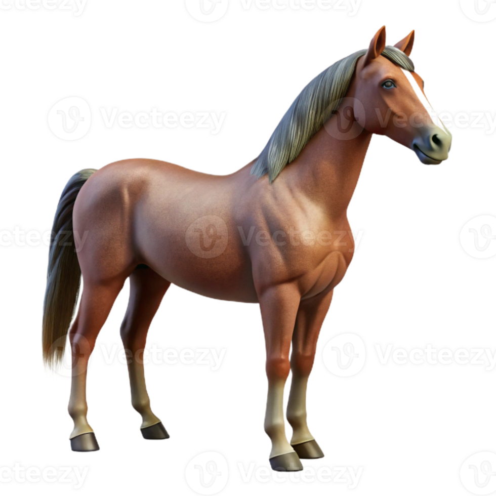 impressive contemporary Standing Horse Profile View Transparent Background authentic png