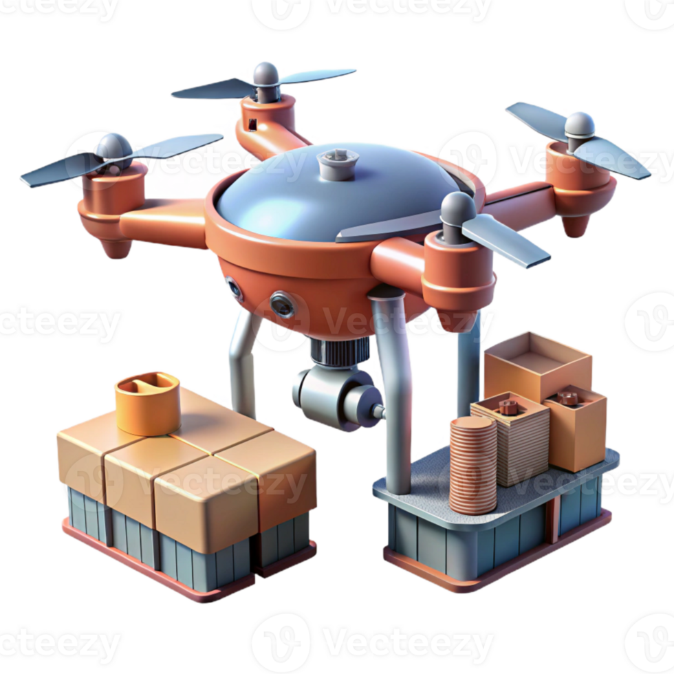 stunning modern Drone in Flight Over Green Fields Cutout professional png