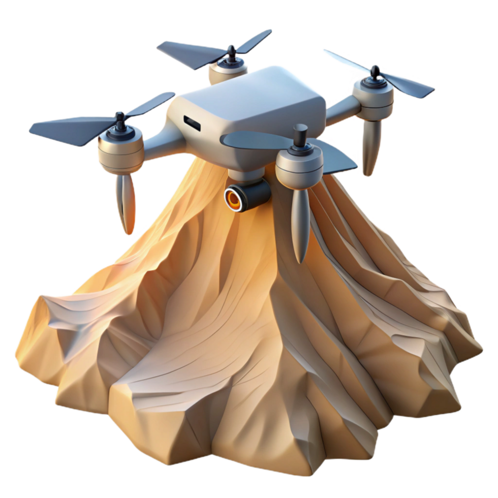 stunning contemporary Drone in Flight Over Green Fields Cutout detailed png