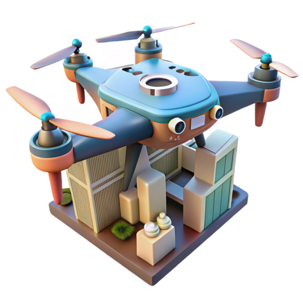 vibrant vintage Drone in Flight Over Green Fields Cutout premium png