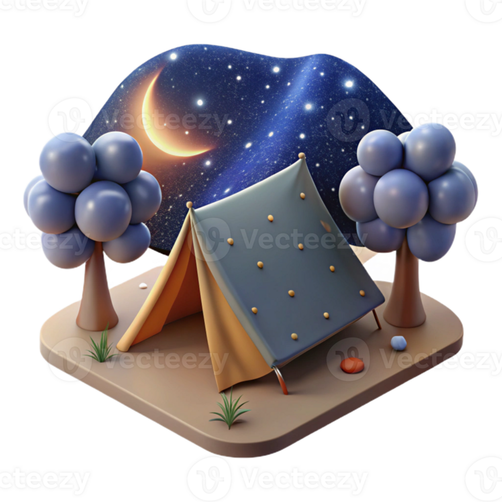 extraordinary traditional Starry Night Sky Over Campground Transparent Background premium png