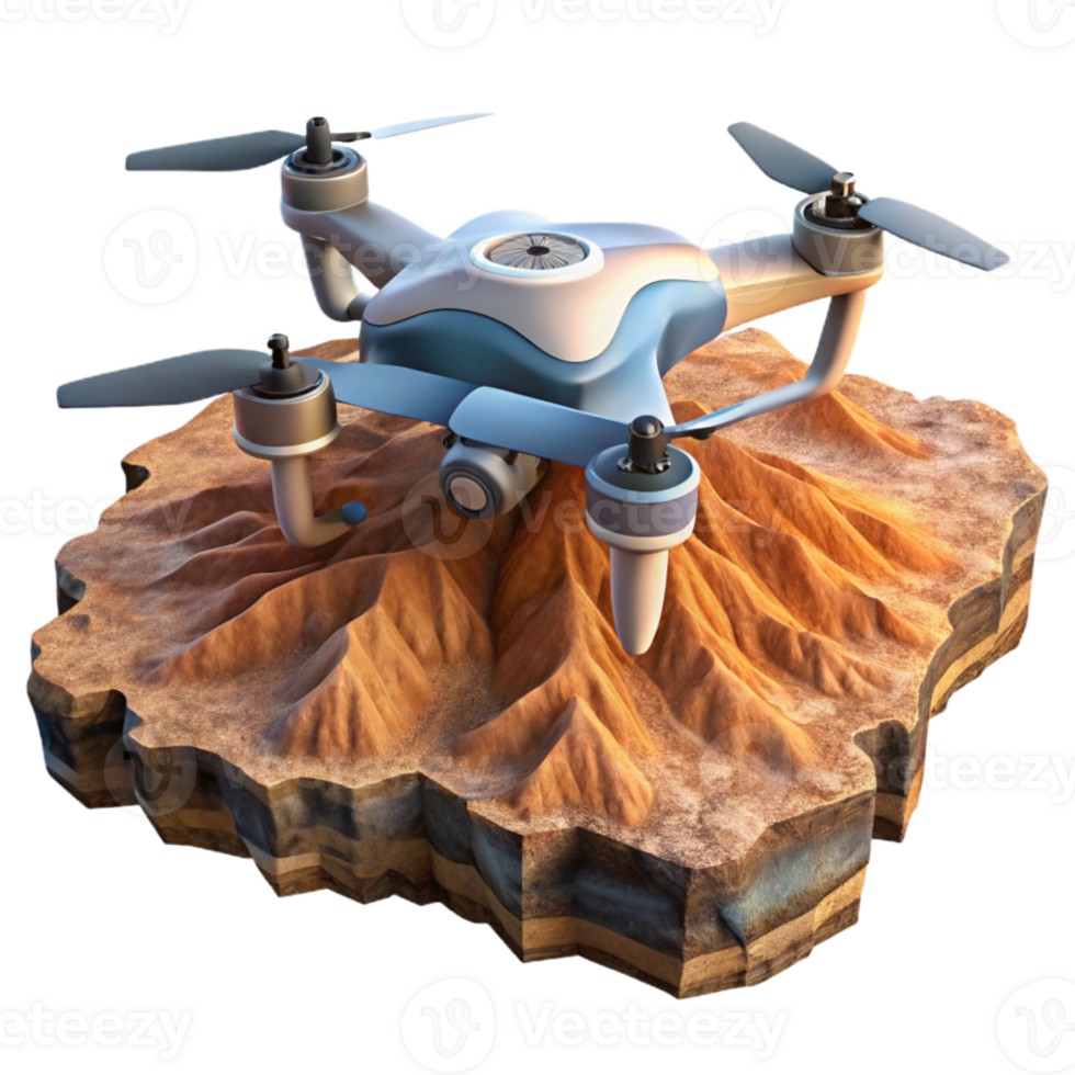 dramatic modern Drone in Flight Over Green Fields Cutout exclusive png