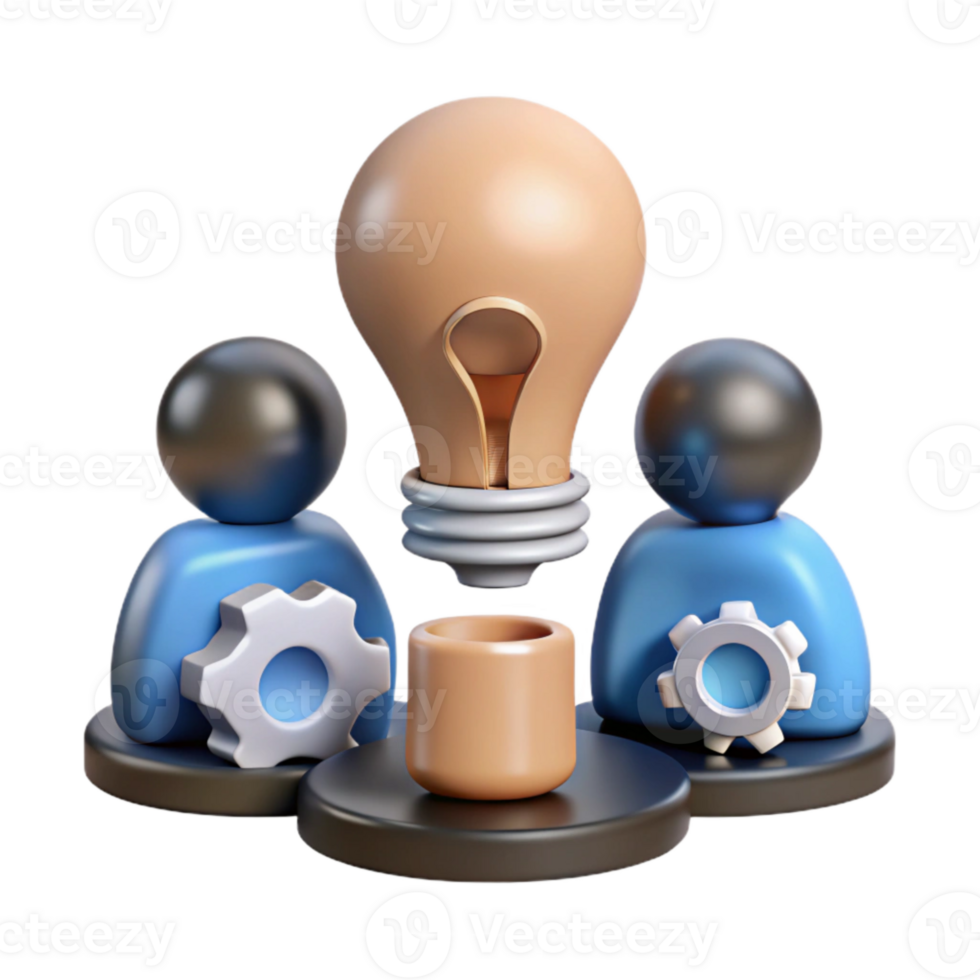 dramatic artistic Startup Team Brainstorming Silhouette Isolated Element authentic png