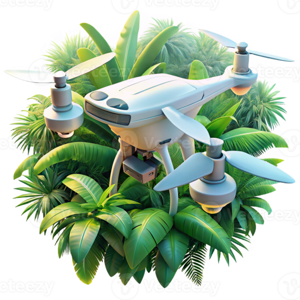 elegant artistic Drone in Flight Over Green Fields Cutout professional png