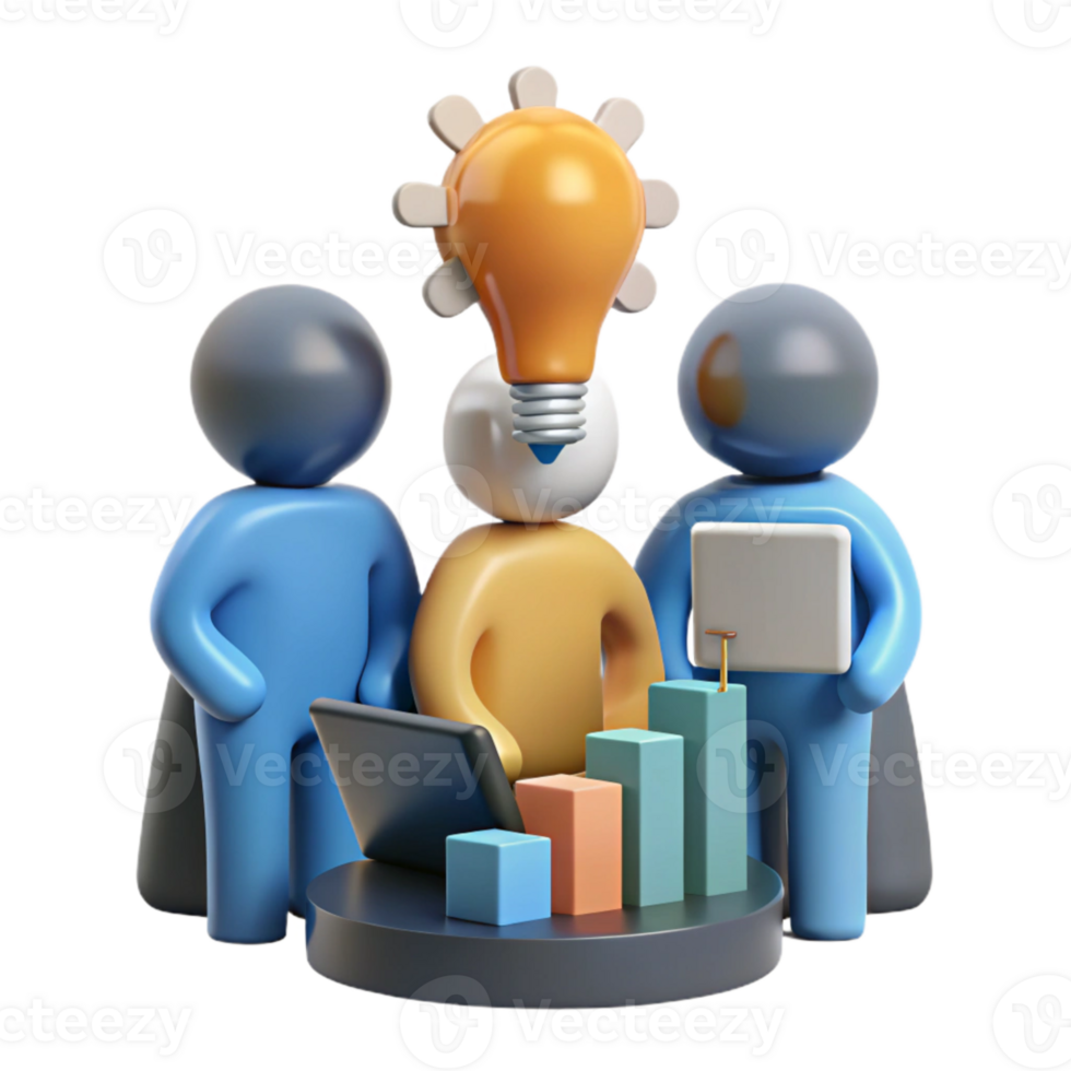 stunning minimalist Startup Team Brainstorming Silhouette Isolated Element authentic png