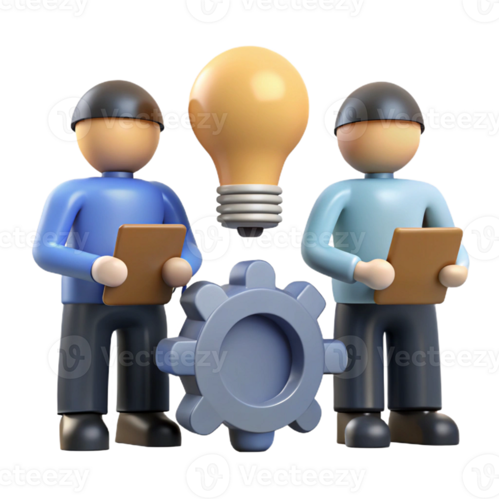 dramatic minimalist Startup Team Brainstorming Silhouette Isolated Element original png
