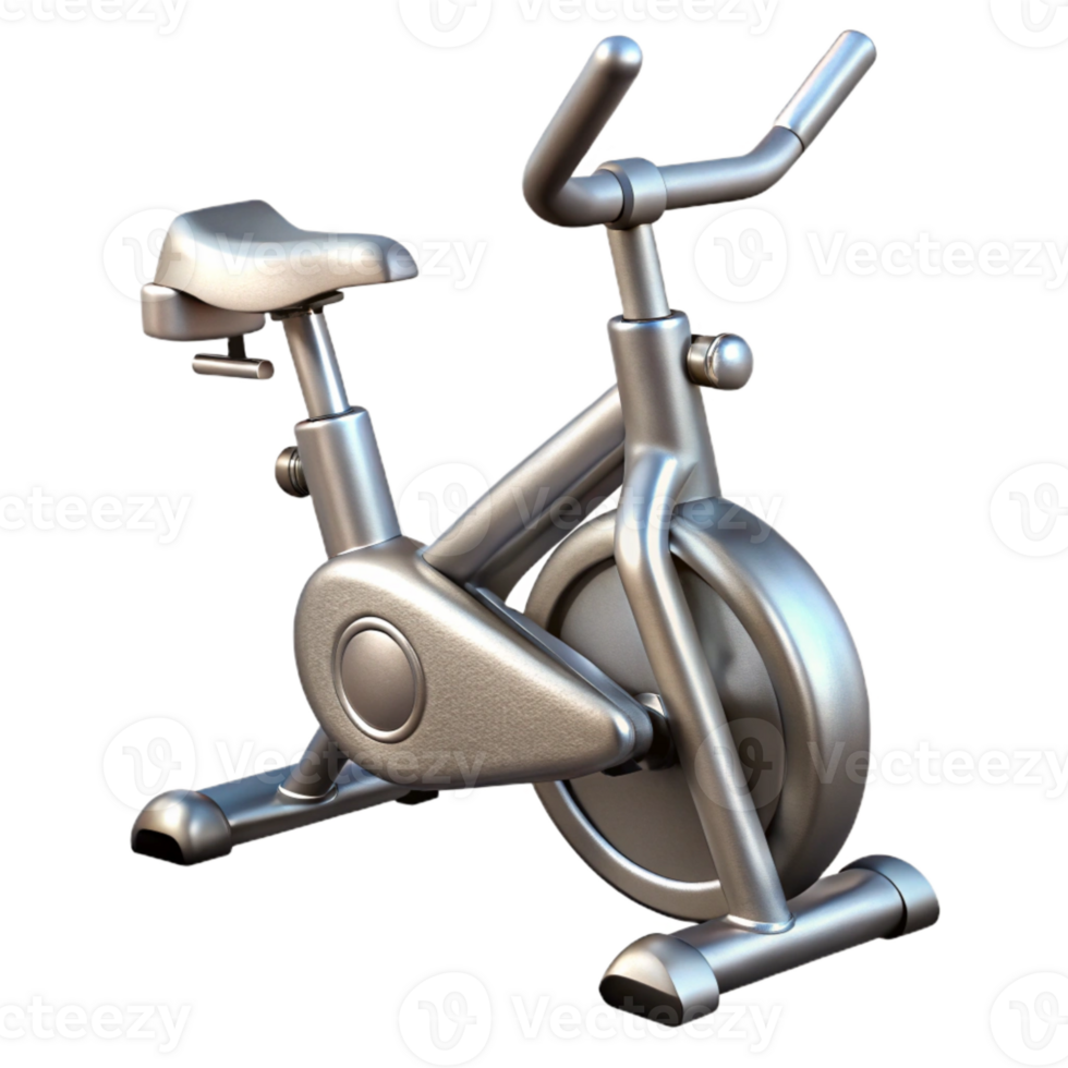 magnificent traditional Stationary Bike Silver with Transparent Background authentic png