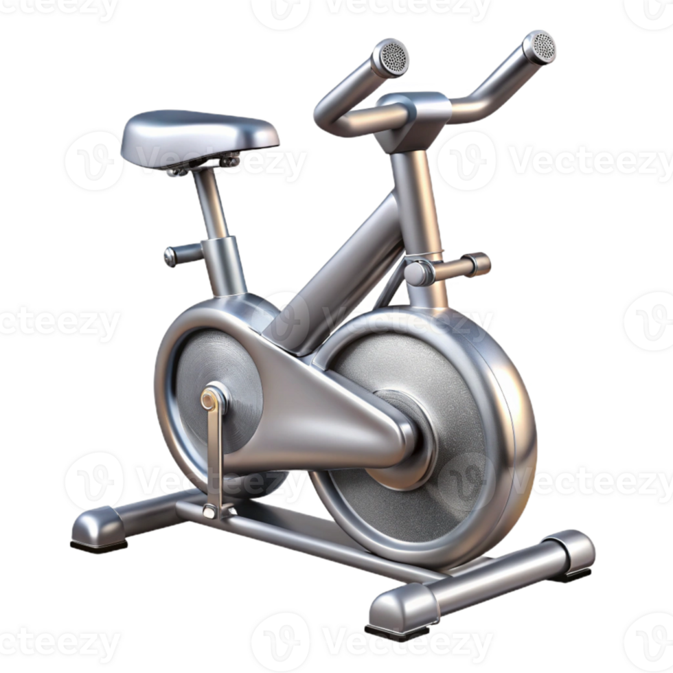 magnificent classic Stationary Bike Silver with Transparent Background high quality png