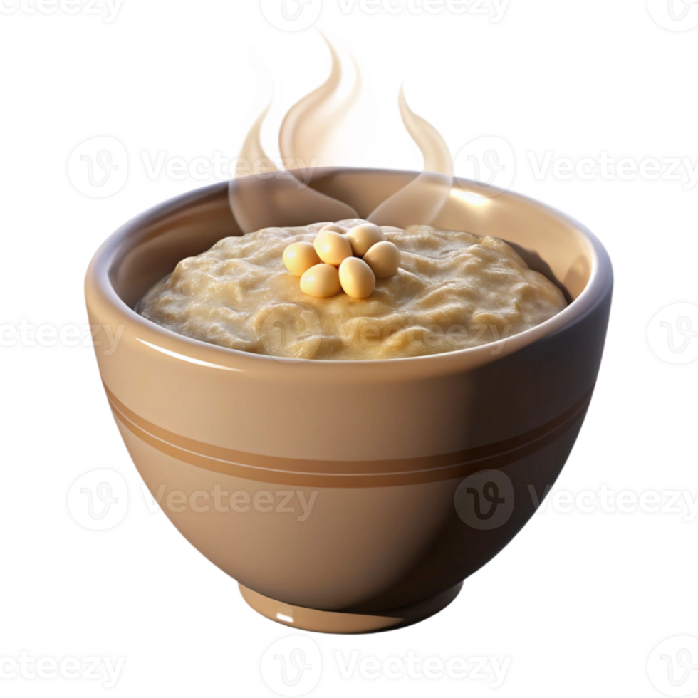 wonderful creative Steaming Bowl of Oatmeal Isolated professional png