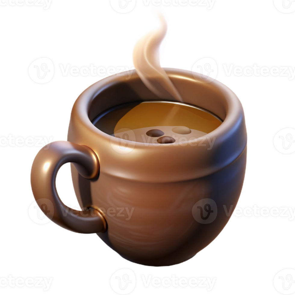 wonderful classic Steaming Coffee Mug Cutout with Soft Lighting original png