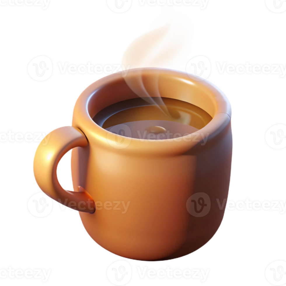 impressive artistic Steaming Coffee Mug Cutout with Soft Lighting authentic png