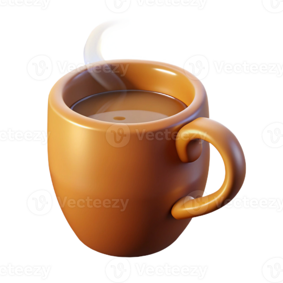 impressive modern Steaming Coffee Mug Cutout with Soft Lighting detailed png