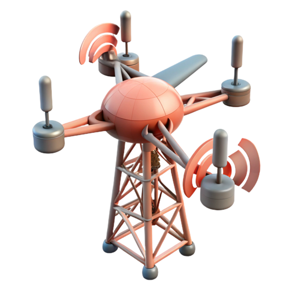 wonderful rustic Drone Inspection of Cell Tower Isolated authentic png