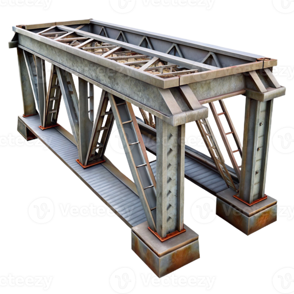 stunning classic Steel Girder Bridge Industrial Strength Isolated png