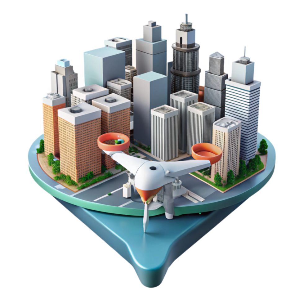 extraordinary traditional Drone Mapping City Skyline Aerial View Isolated genuine png
