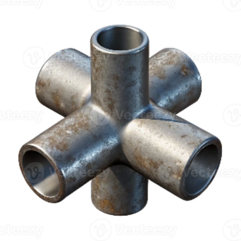 elegant rustic Steel Pipes Cross Section Isolated on Transparent Background high resolution png