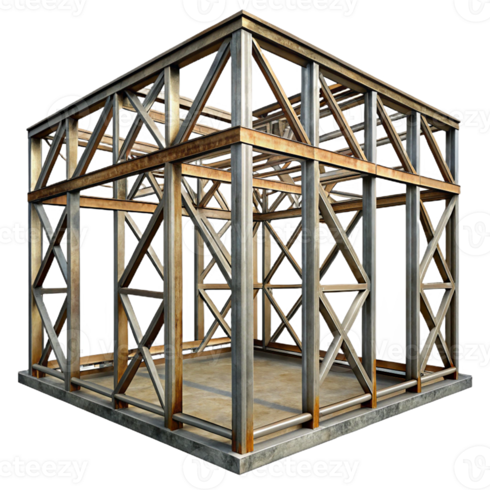 elegant classic Steel Frame Structure Industrial Design Isolated high resolution png