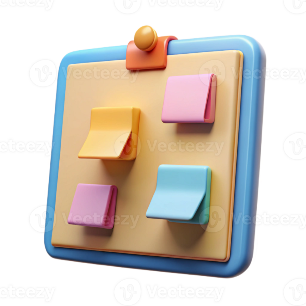 impressive vintage Sticky Notes on Whiteboard Cutout png