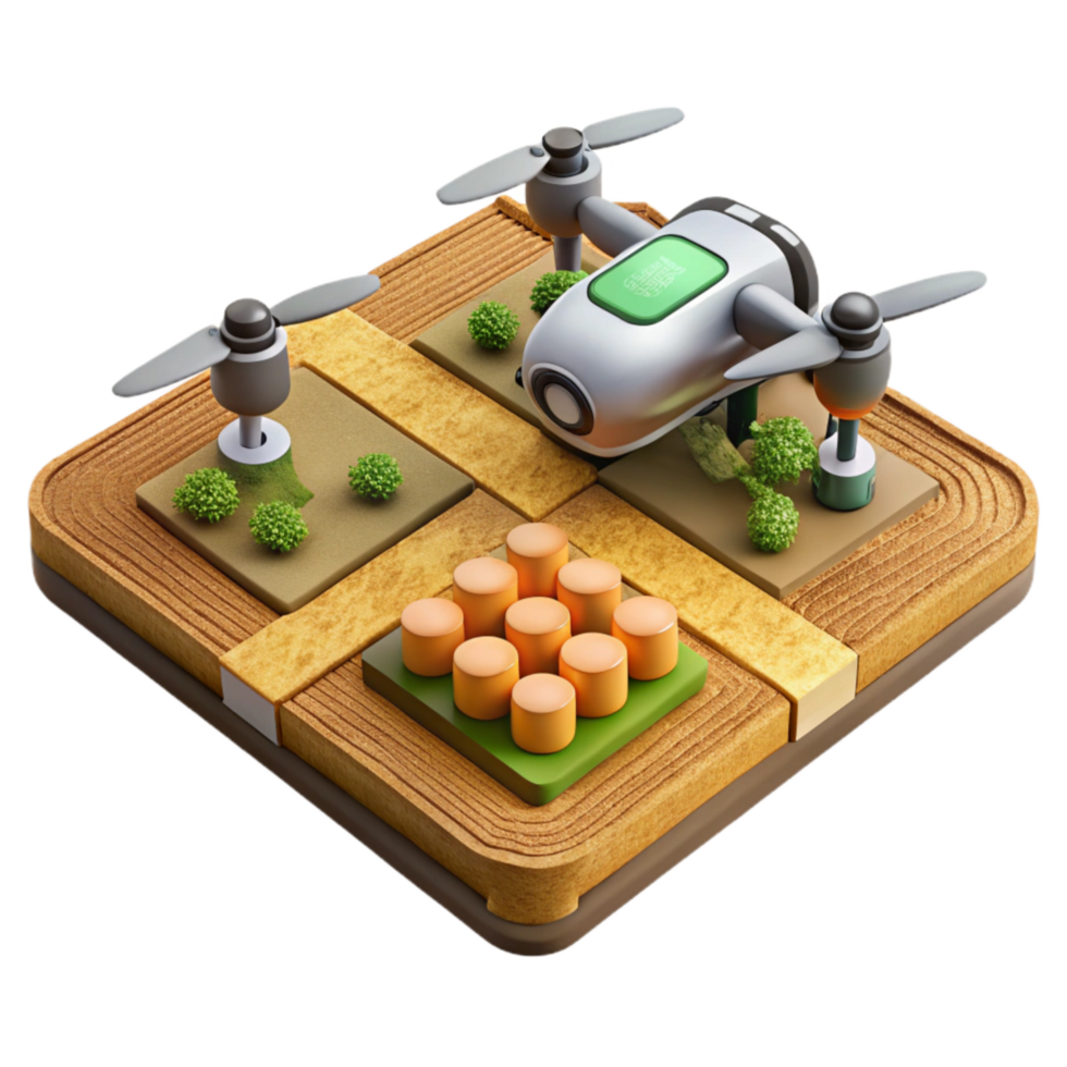beautiful abstract Drone Mapping Farmland Aerial View Transparent Background high quality png