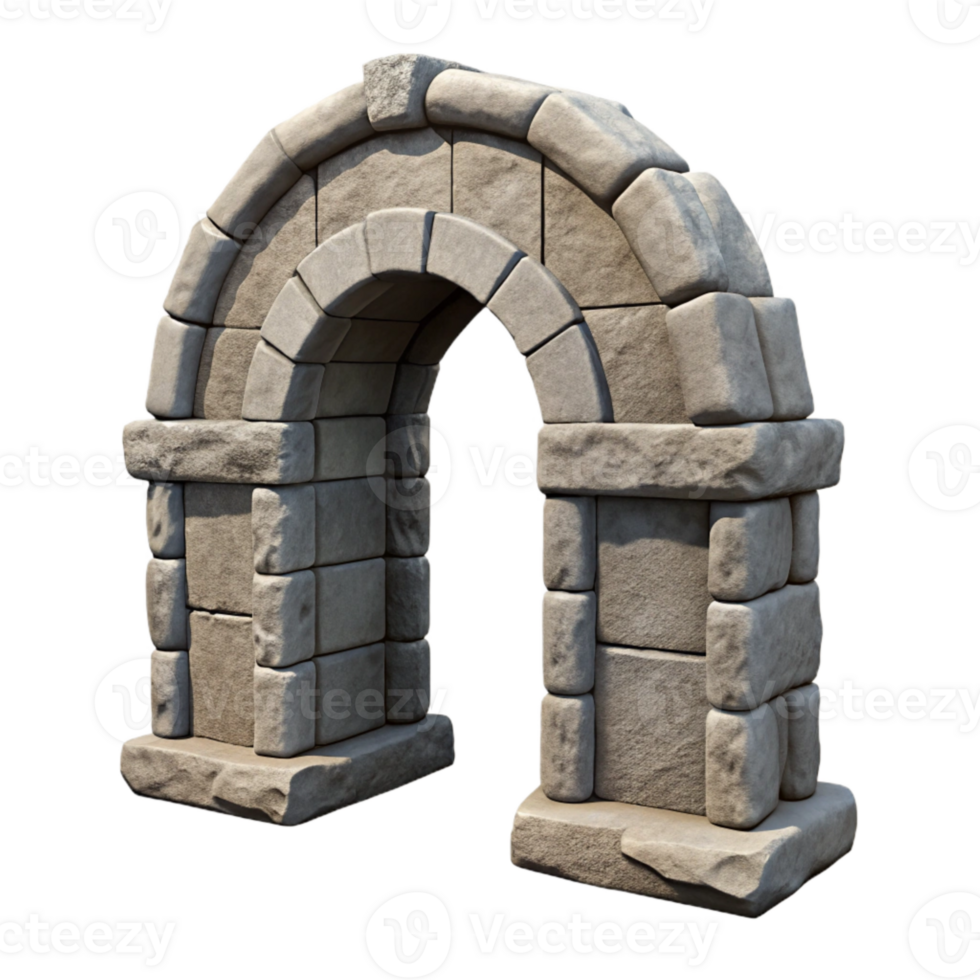 wonderful minimalist Stone Archway Entrance Cutout Isolated authentic png
