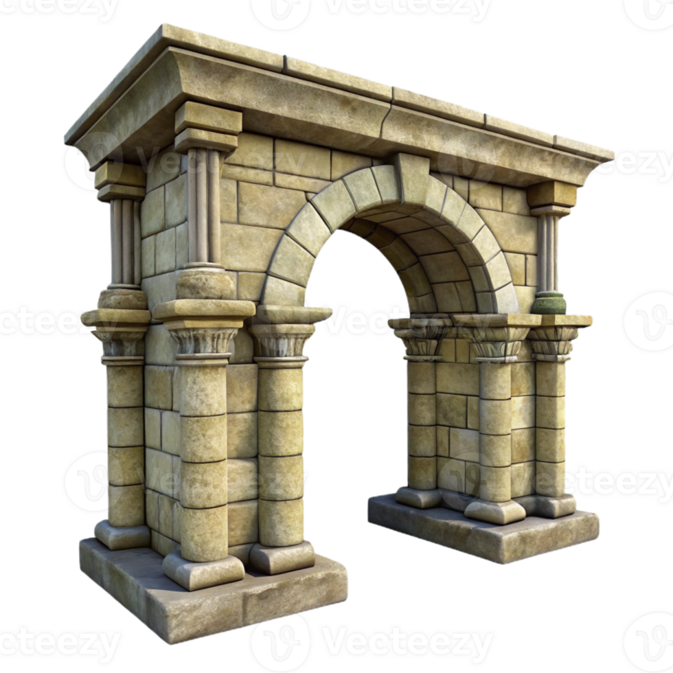 wonderful artistic Stone Archway Historical Architecture Isolated genuine png