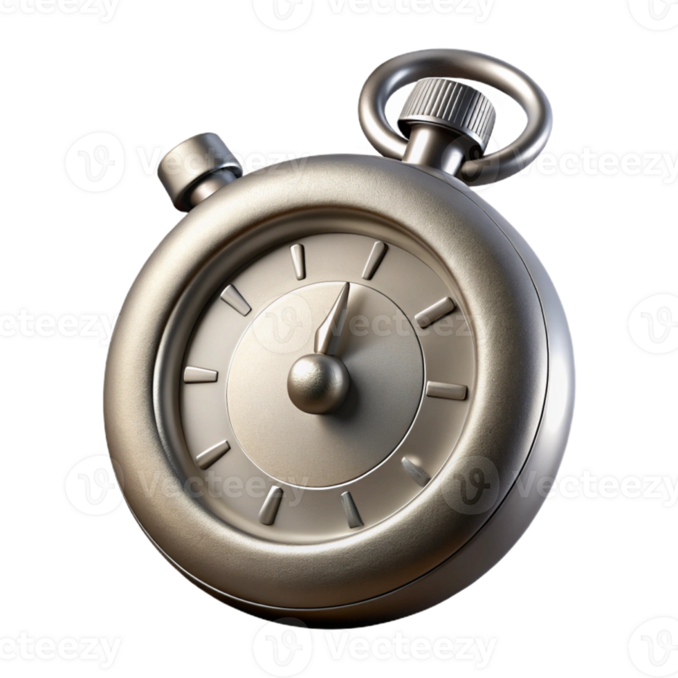 elegant modern Stopwatch Silver Metal Cutout high quality png