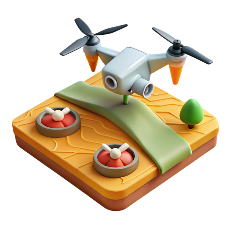 beautiful artistic Drone Mapping for Precision Farming Isolated high quality png