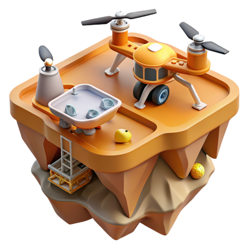 wonderful minimalist Drone Mapping for Mining Operations Isolated professional png